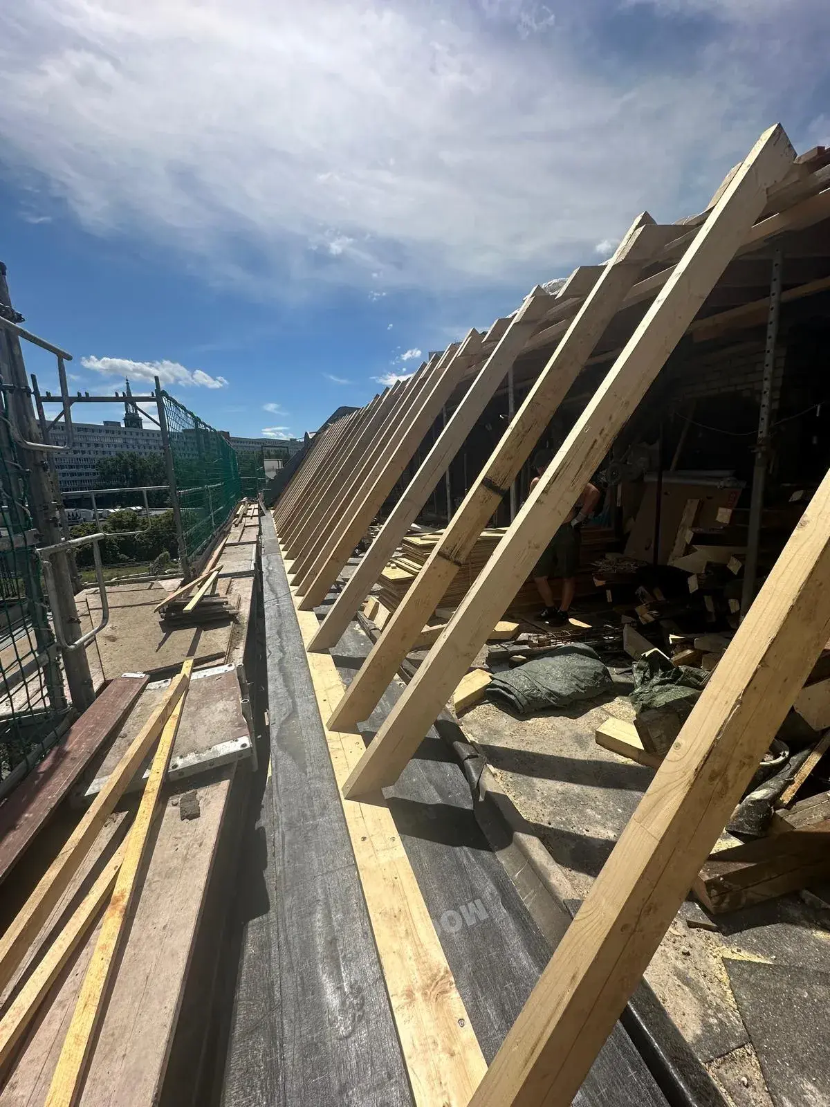 Dachfläche eines Steildachs aus der Perspektive