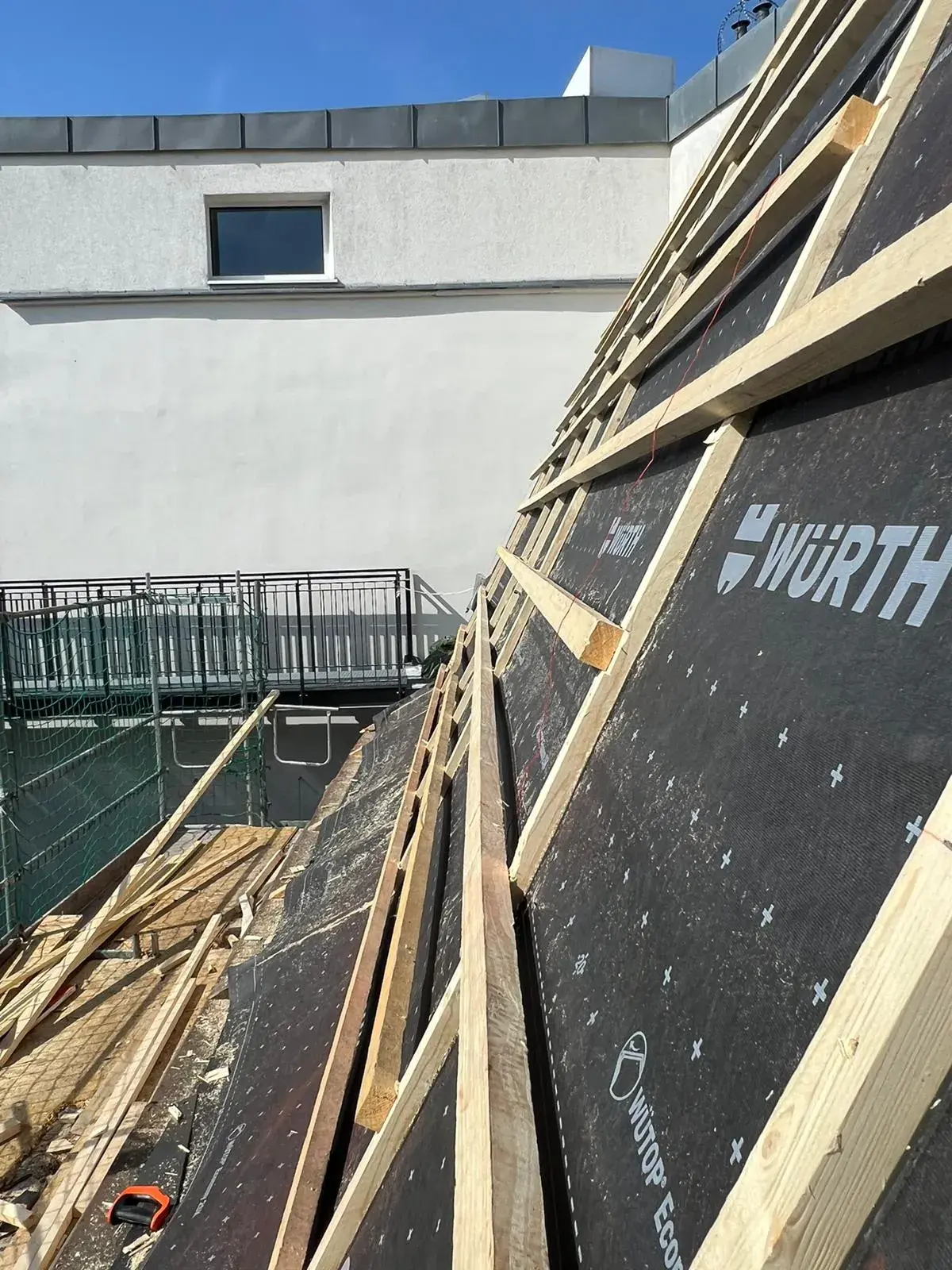 Steildach Dachstuhl Konstruktion mit Sparren